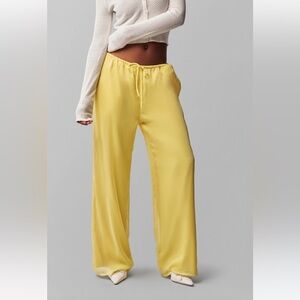 Danielle Guizio Yellow Wide-Leg Trousers